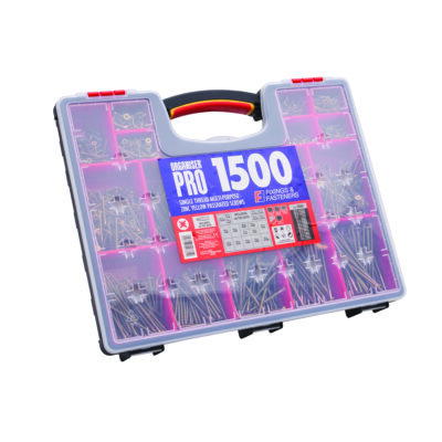 Fixings & Fasteners Single Thread Multi-Purpose Screrw Organiser Pro 1500 Piece ZYP - 19 Inserts (Includes 5 x PZ2 Bits)
