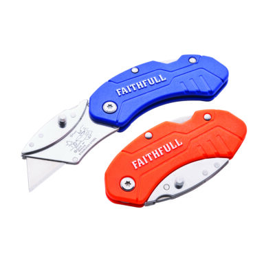 Faithfull UTILITY FOLDING KNIFE WITH BLADE LOCK (NYLON) 3DC