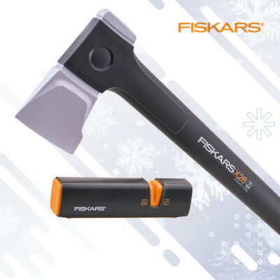 Fiskars Splitting Axe and Sharpener