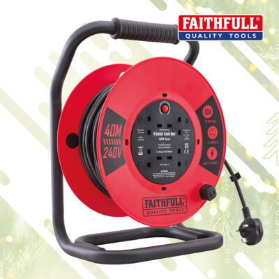 Faithfull 40m Heavy Duty Cable Reel