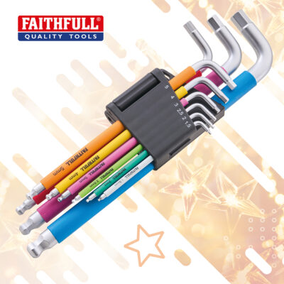 Faithfull 9 Piece Colour Coded Hex Key Set